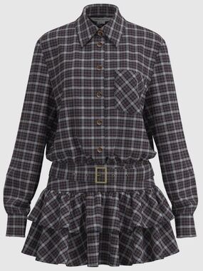 Urban Revivo Plaid Pleated Skater Dress